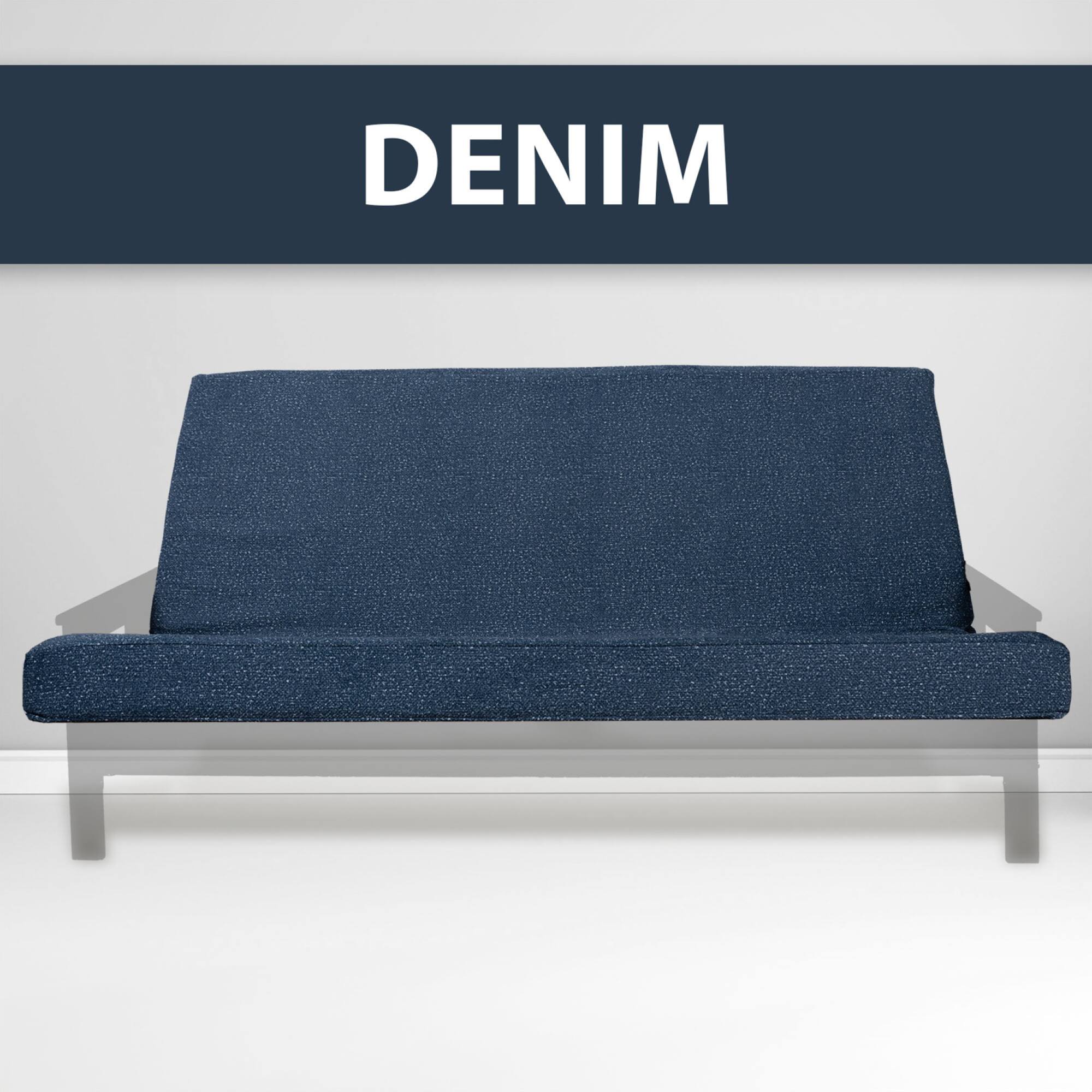 Alt View 4. GOODSILO - Full Premium Foldable Futon Mattress with Memory Foam Infusion and Removable Washable Cover - Denim+Brown.