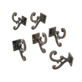 TX USA Corporation - Metal Scroll Wall Hook Set of 6 - Bronze