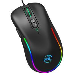SKRAN - Wired Gaming Mouse 7-Button,6400 DPI Adjustable,RGB Backlit (Light-Offable),Sleek Easy-to-Use for Gamers & Office Users - Wired - Black