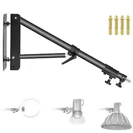 Neewer - Wall Mount Triangle Boom Arm for Studio Lights - 4ft Extendable for Softbox, Strobe & Ring Light
