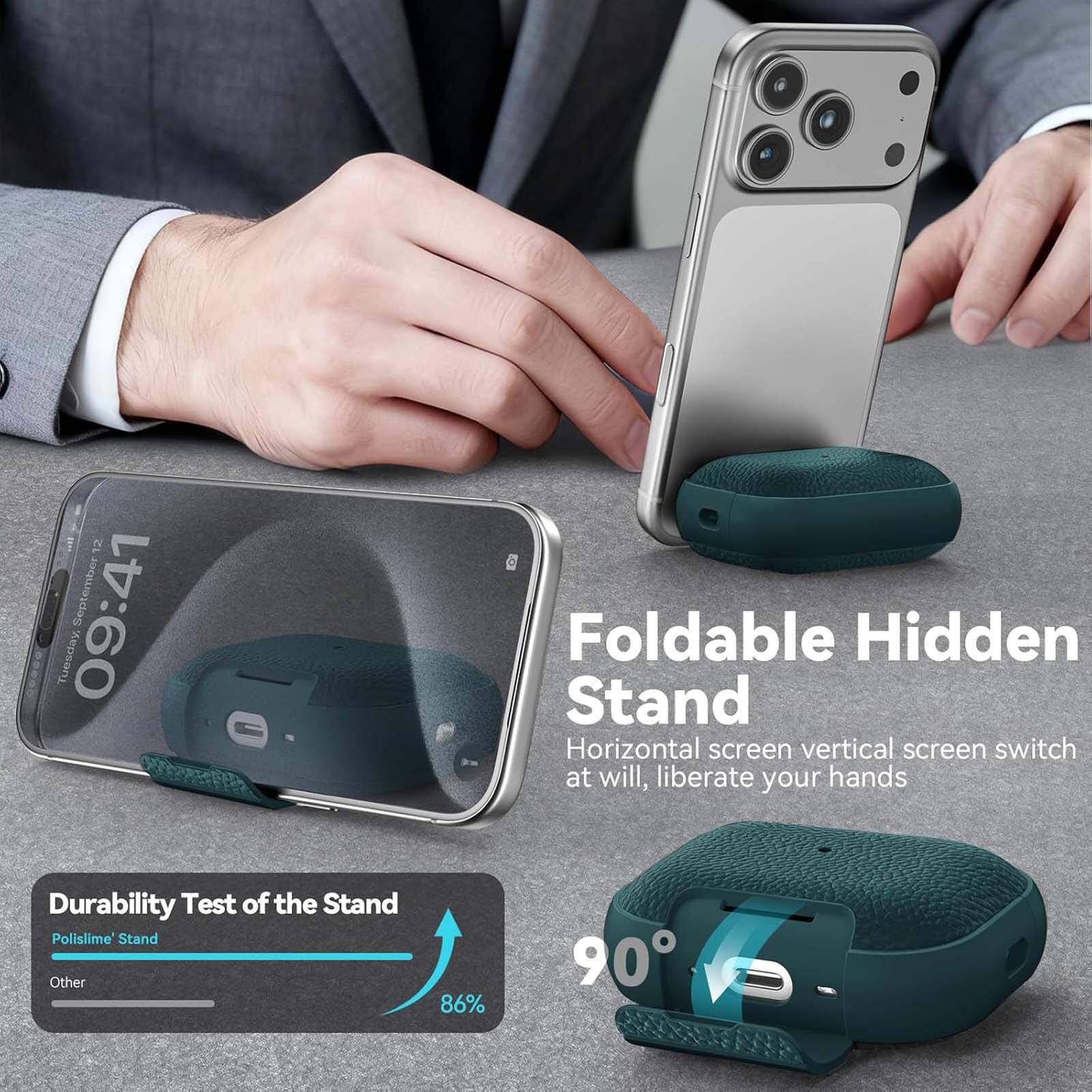 12 09:41 September Tuesday

Foldable Hidden Stand  
Horizontal screen vertical screen switch at will, liberate your hands

Durability Test of the Stand  
Polislime Stand  
Other  
86%

90°