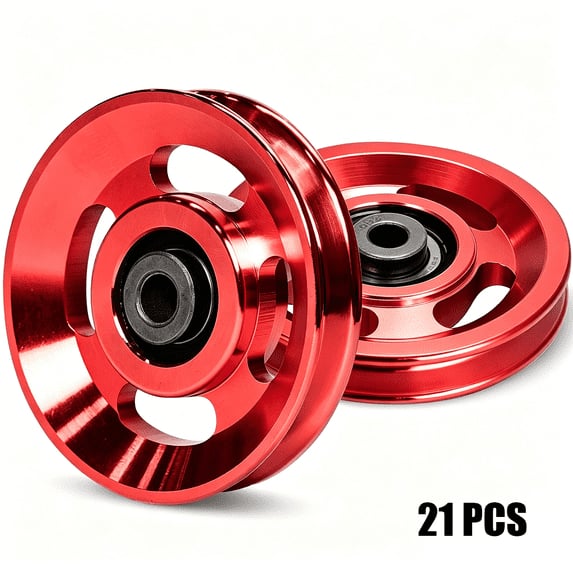 Mikolo - Pulley system for home gym, Aluminum Pulley Wheel Universal Alloy Bearing for Cable Machine Gym Equipment Part 21PCS - Red price history on PriceWatchPro