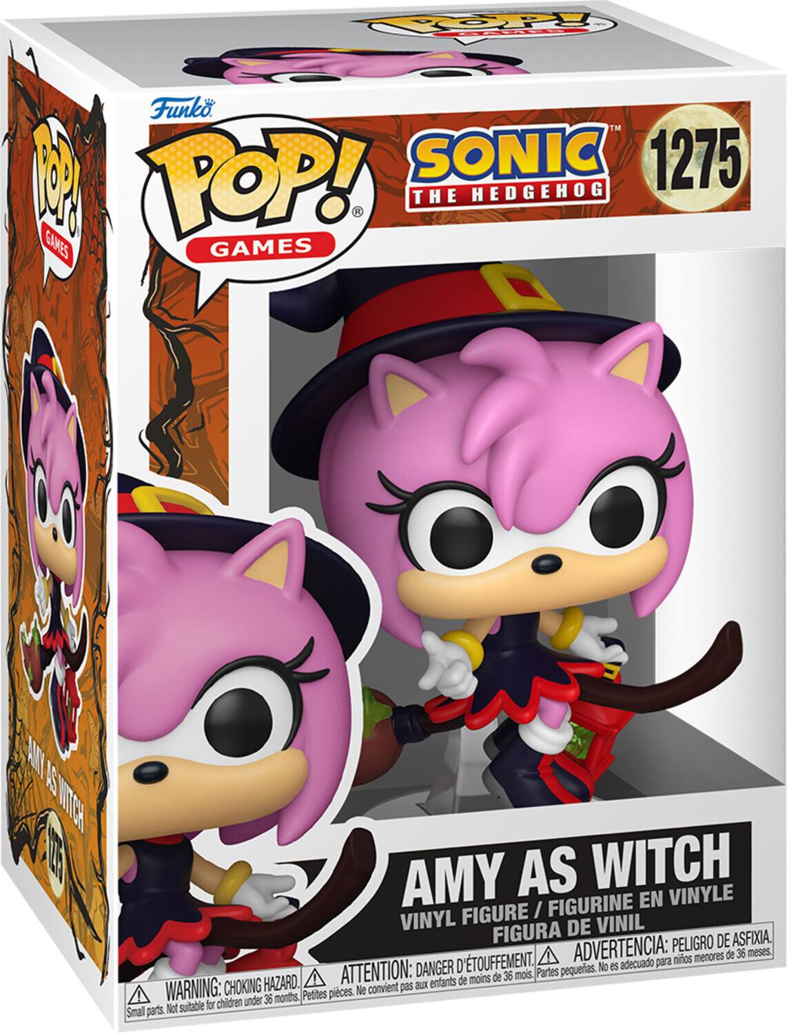 TOO WRA - Funko. TM SONIC 1275 POP! R THE HEDGEHOG GAMES GAMES JAN AS NSUM AMY AS WITCH FIGURINE EN VINYLE FIGURE I VINYL DE VINIL FIGURA PELIGRO DE ASFIXIA, D'TOUFFEMENT. ADVERTENCIA: nios menores de 36 meses. D No es adecuado para ATTENTION: DANGER de 36 mois. Partes pequeas. HAZARD. enfants de moins WARNING: CHOKING Ne convient pas aux 36 months. Petites pieces.