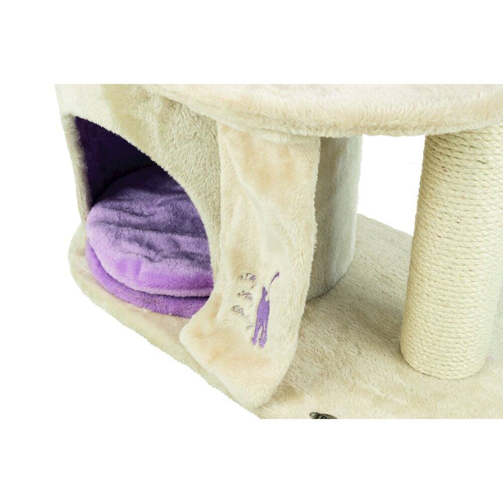 Alt View 3. TRIXIE - My Kitty Castle Plush Cat Tree, Sisal Scratching Posts, Rustling Fabric - Beige.
