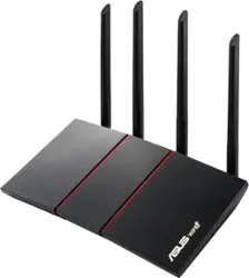 ASUS - RT-AX55 AX1800 Dual-Band Wi-Fi 6 Router - Black - Front_Zoom