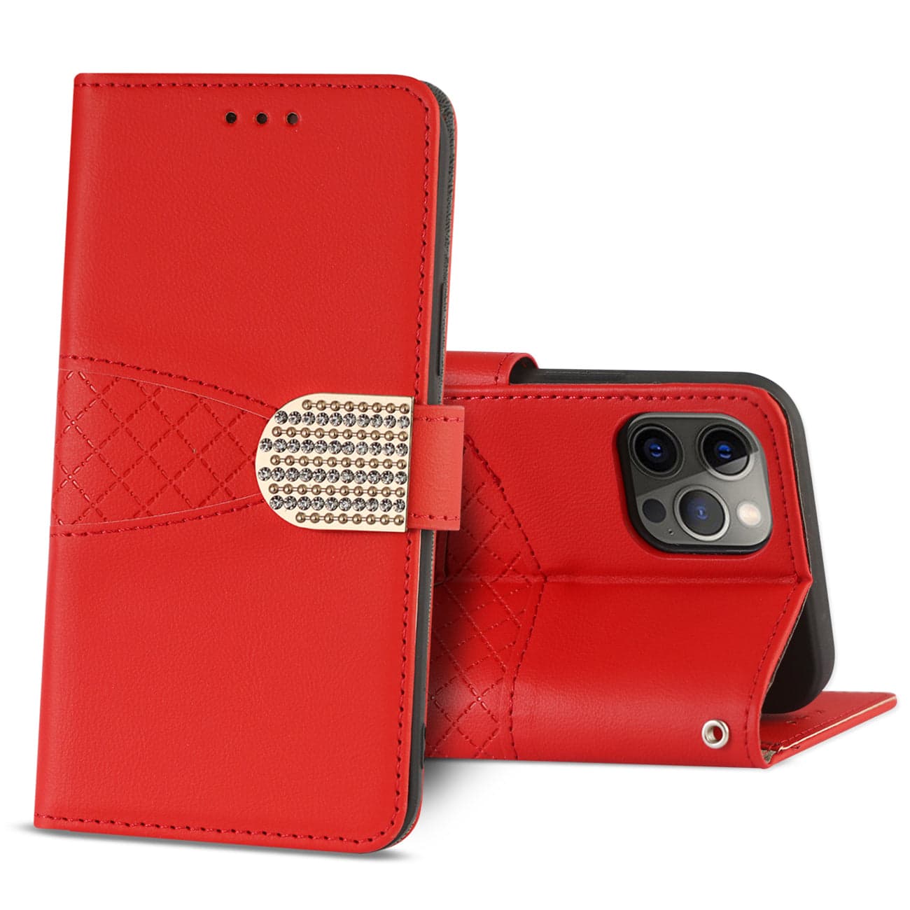 Reiko - 3-In-1 Wallet Case For Iphone 12/Iphone 12 Pro In - Red