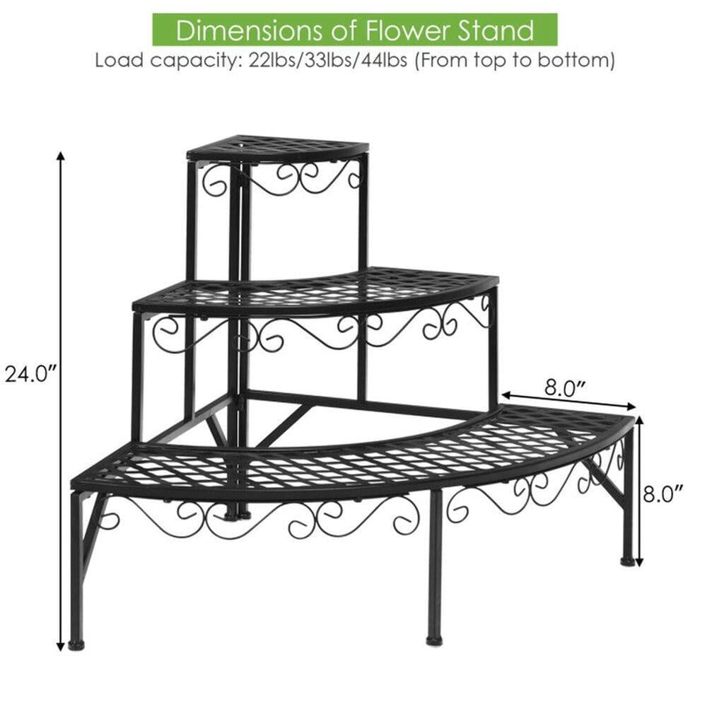 Dimensions of Flower Stand  
Load capacity: 22lbs/33lbs/44lbs (From top to bottom)  
24.0"  
8.0"  
8.0"