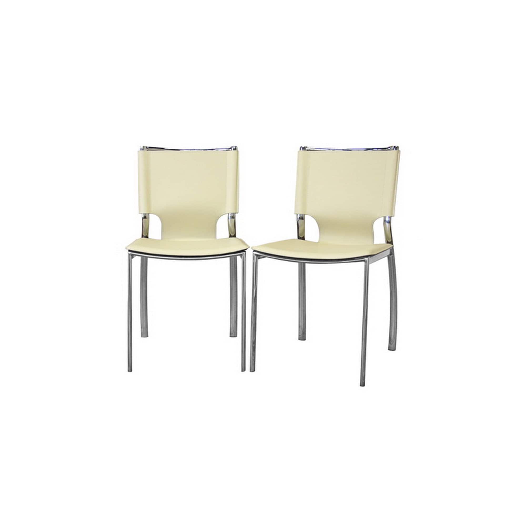 Baxton Studio - Montclare Leather Modern Dining Chair - Ivory