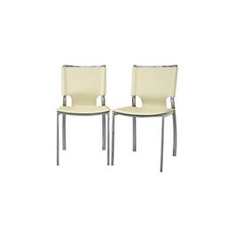 Baxton Studio - Montclare Leather Modern Dining Chair - Ivory
