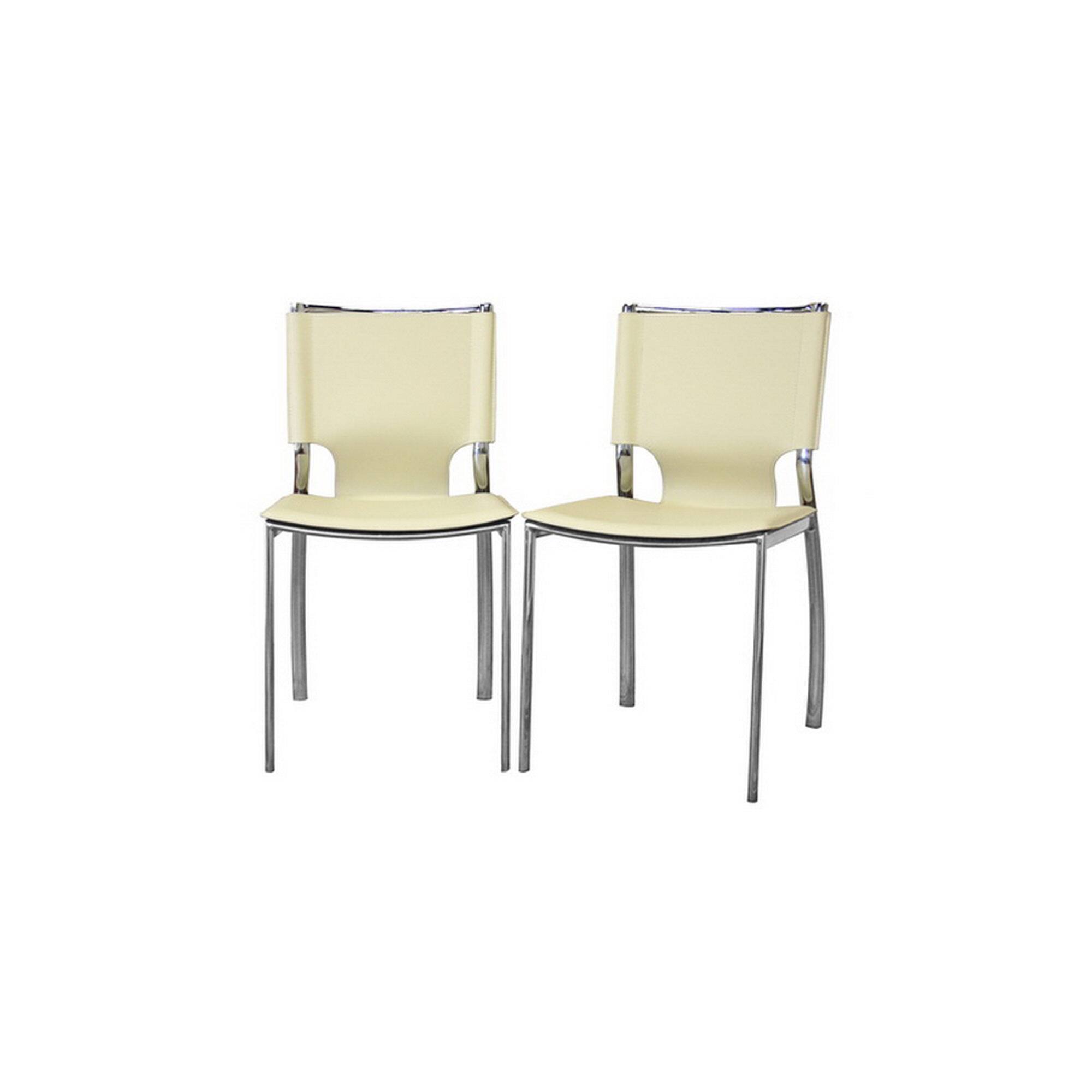 Front. Baxton Studio - Montclare Leather Modern Dining Chair - Ivory.
