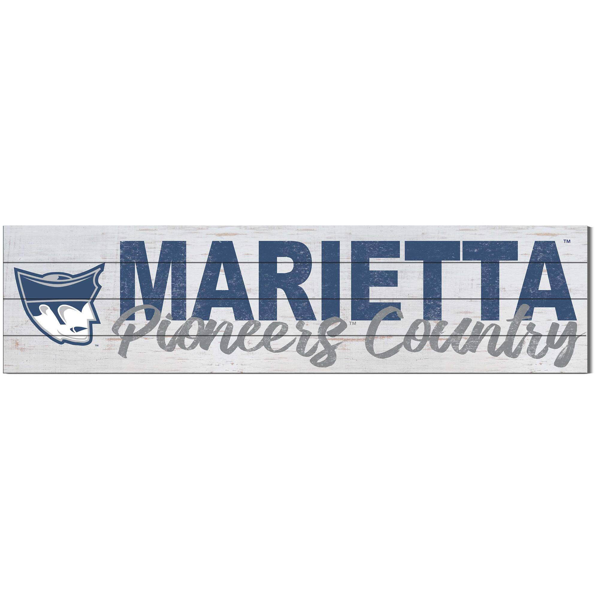 Marietta College Pioneers 10'' x 40'' Logo Sign