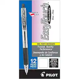 Pilot - EasyTouch Retractable Ballpoint Pens, Fine Point, Dozen - Black Ink