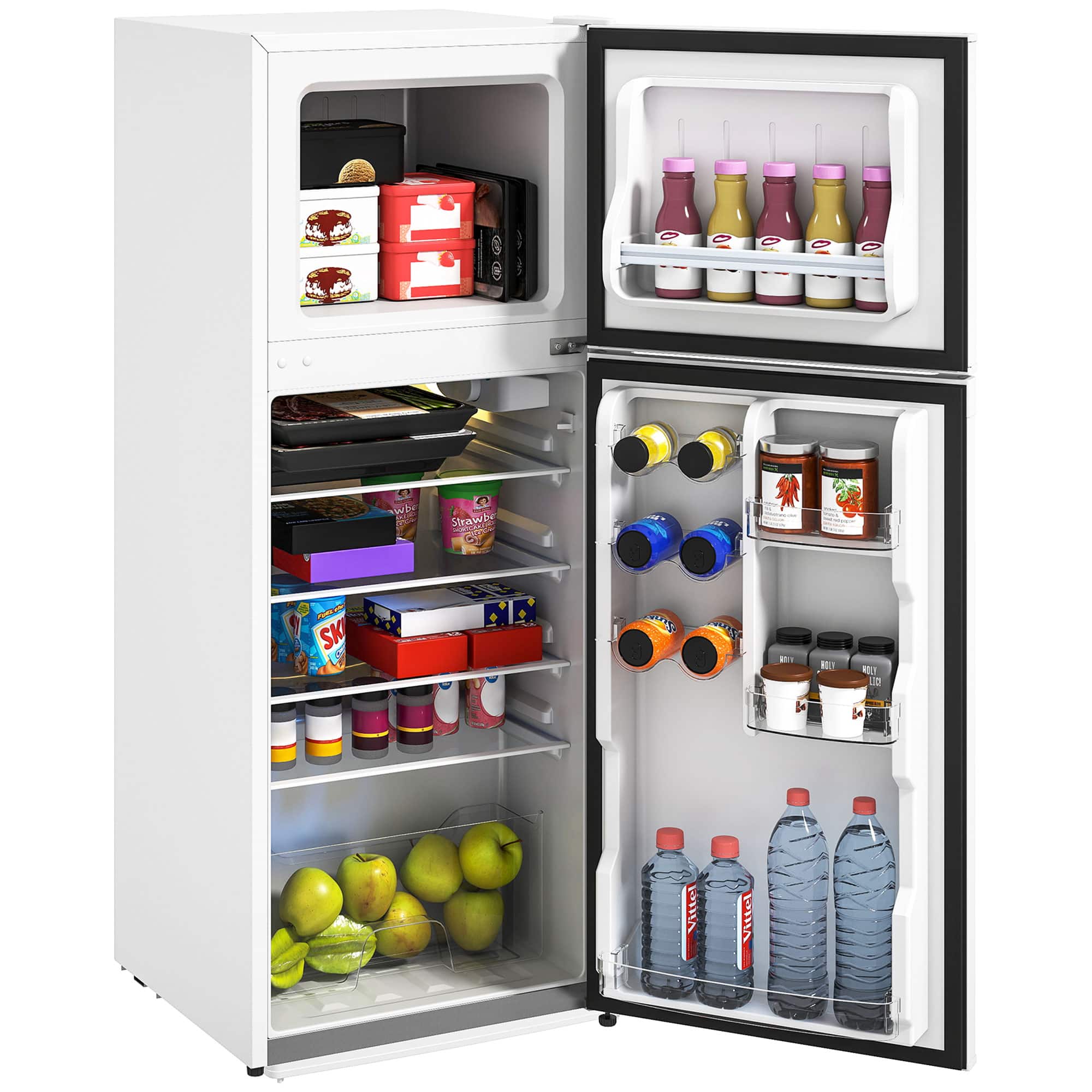Homcom - Fridge with Freezer - White
