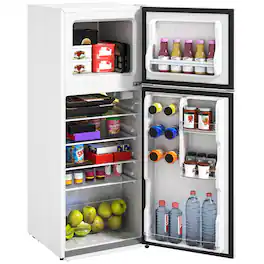 Homcom - Fridge with Freezer - White