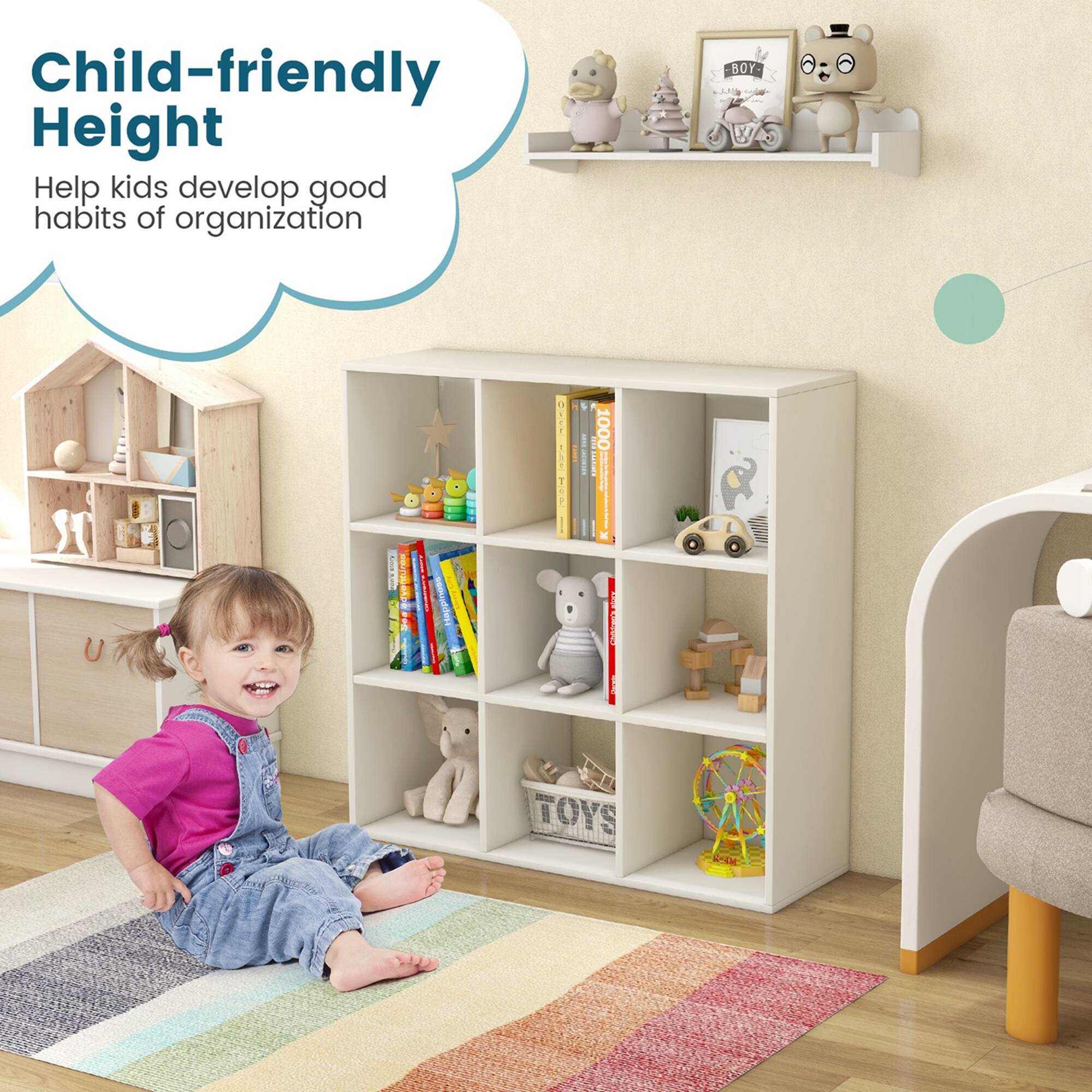Child-friendly Height: Help kids develop good habits of organization.