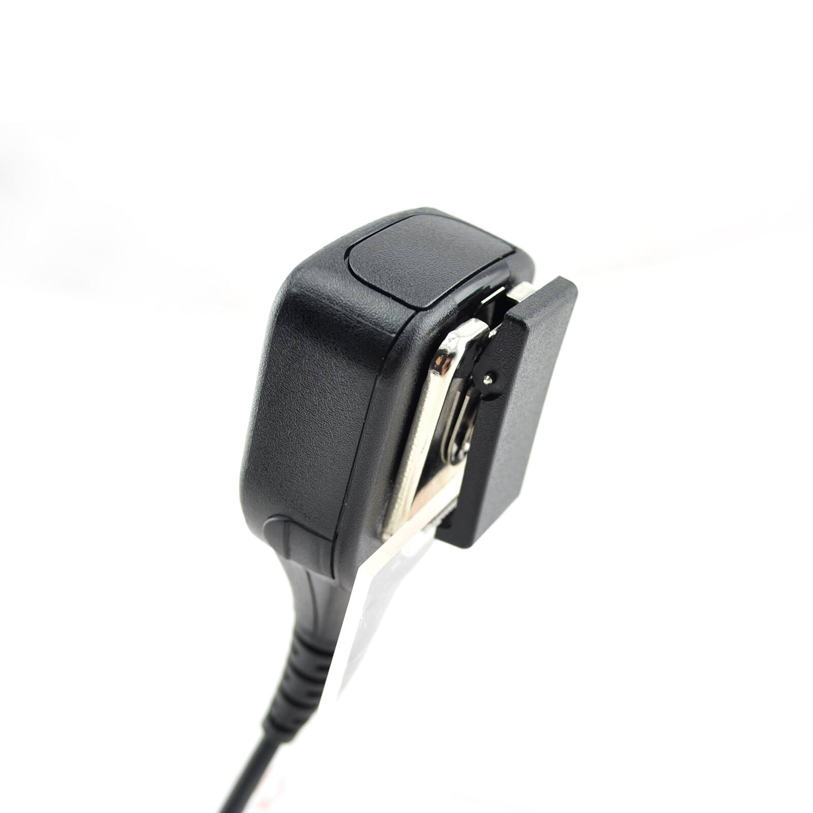 Left. ProMaxPower - PTT Shoulder Speaker Mic for Kenwood, Baofeng, Retevis & Other Radios - Black.