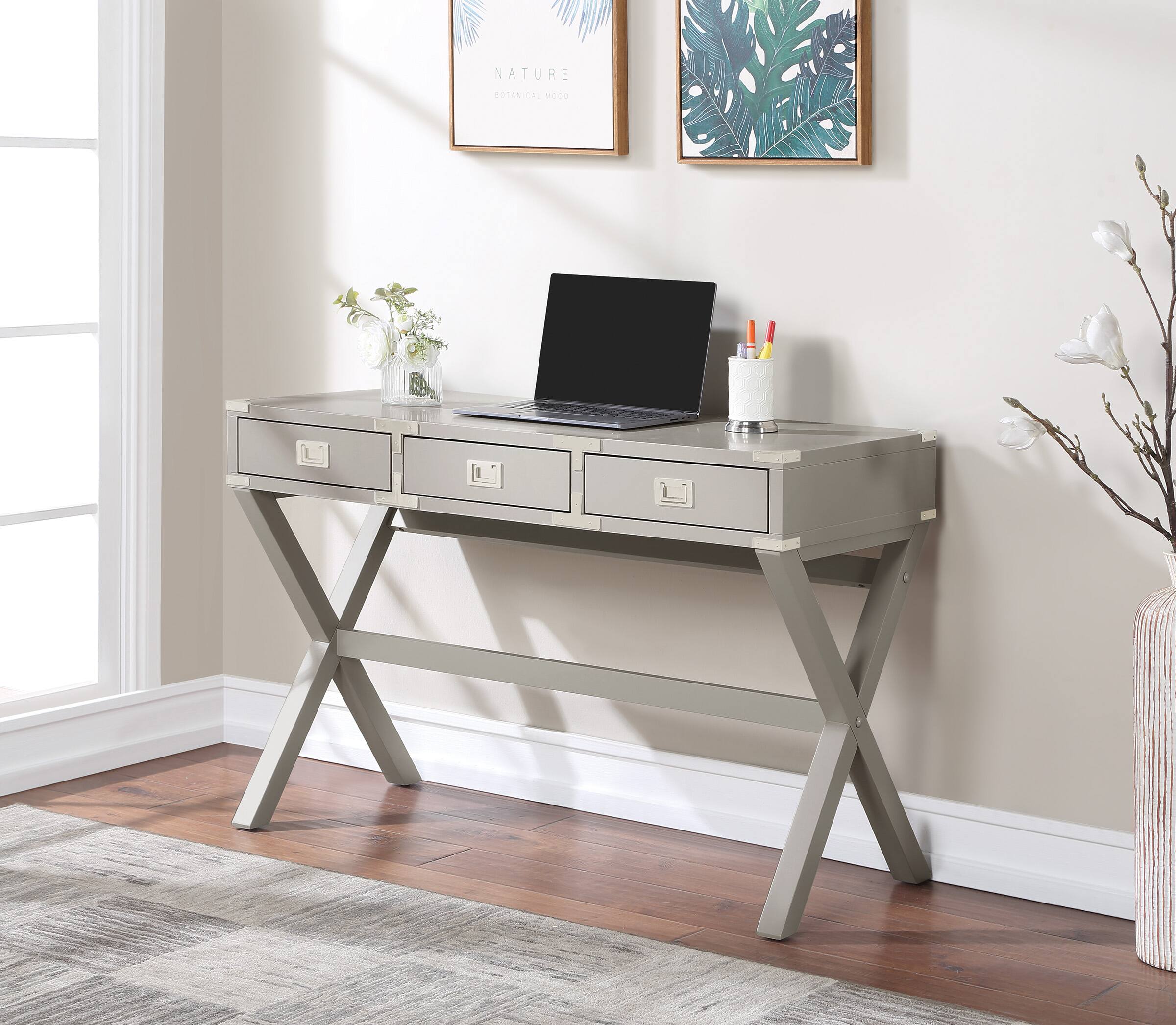 Alt View 13. OSP Home Furnishings - Wellington 46" Desk with Power - Grey.