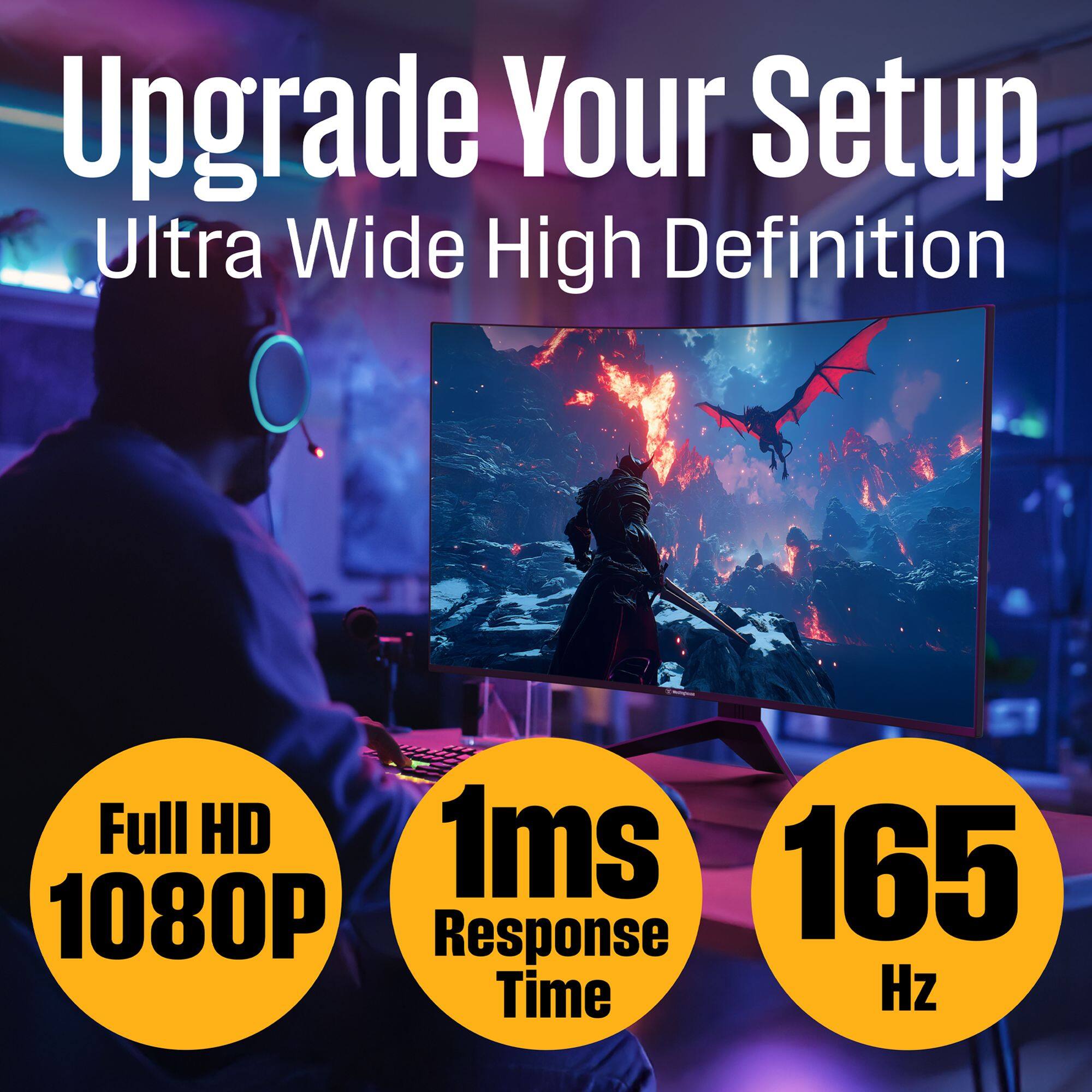 Upgrade Your Setup Ultra Wide High Definition Full HD 1ms Response Time 165Hz