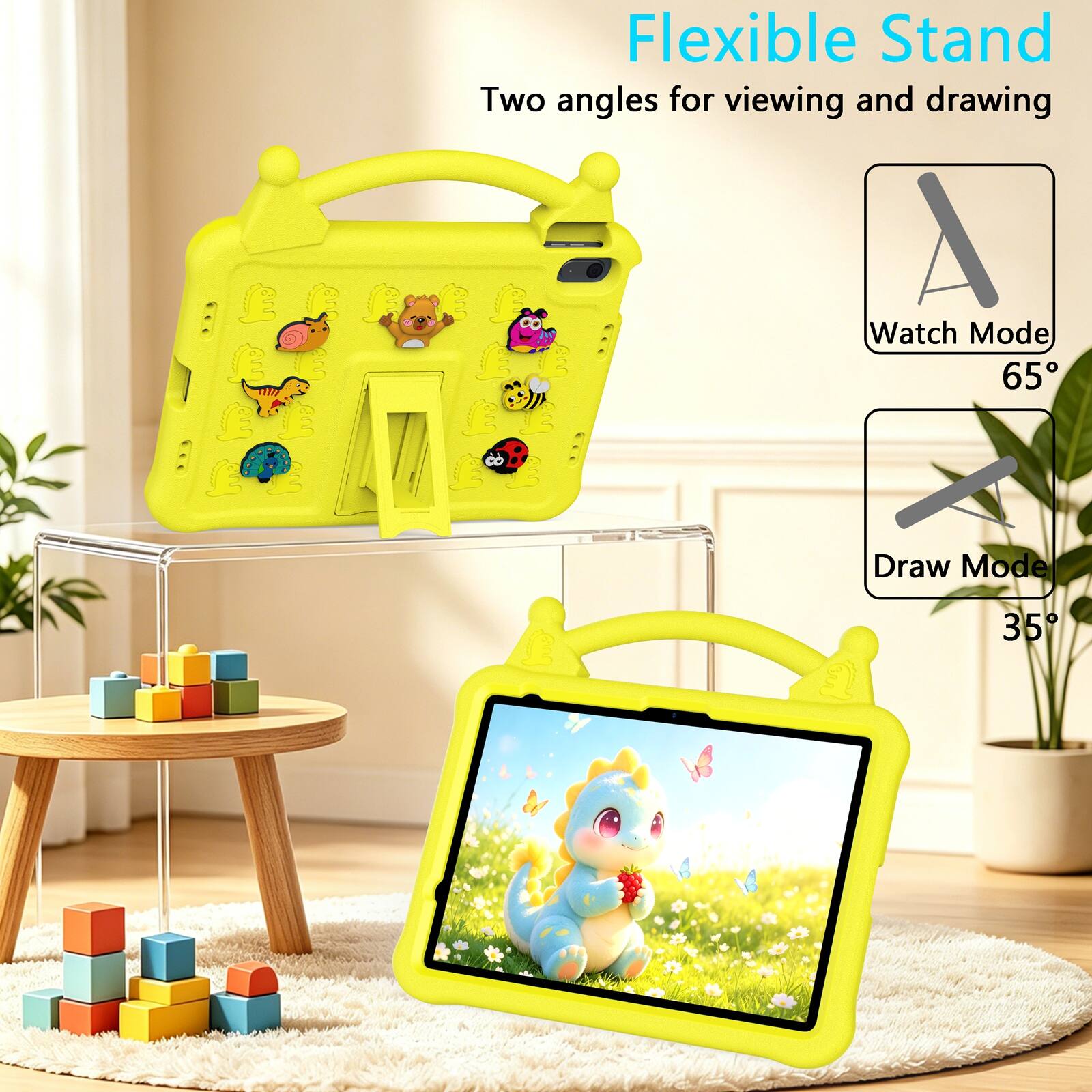 Flexible Stand  
Two angles for viewing and drawing  
Watch Mode 65°  
Draw Mode 35°