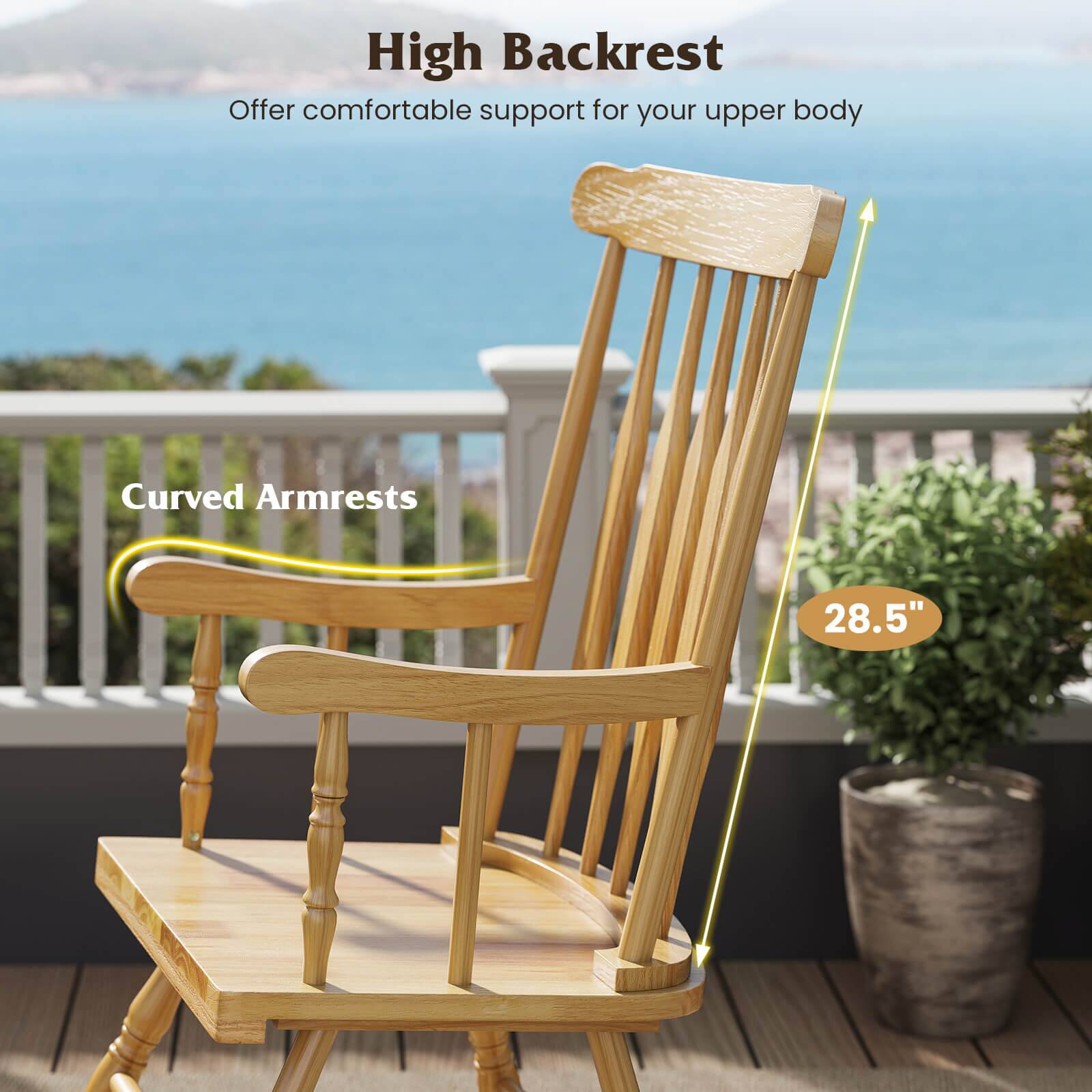 High Backrest Offer comfortable support for your upper body

Curved Armrests 28.5"