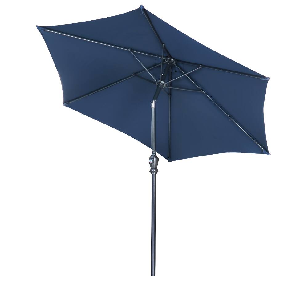 Left. Ainfox - Ainfox 7.5ft Patio Umbrella Without Lights - Navy Blue.