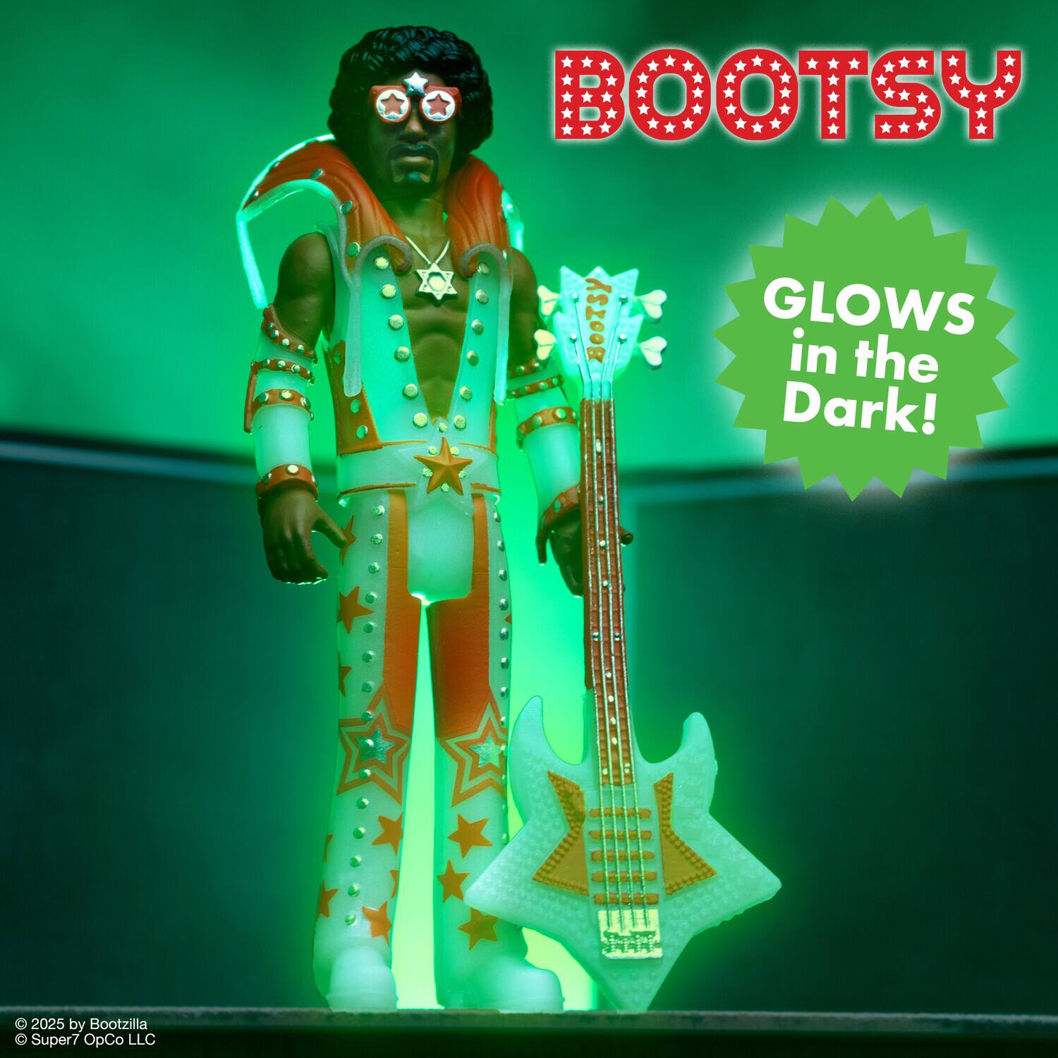 BOOTS GLOWS in the Dark!  
2025 by Bootzilla  
Super7 OpCo LLC
