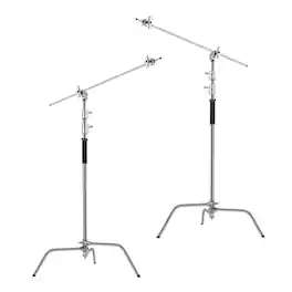 GVM - Great Video Maker C330 10.5' Turtle Base C-Stand and Grip Arm Kit, Chrome, 2-Pack