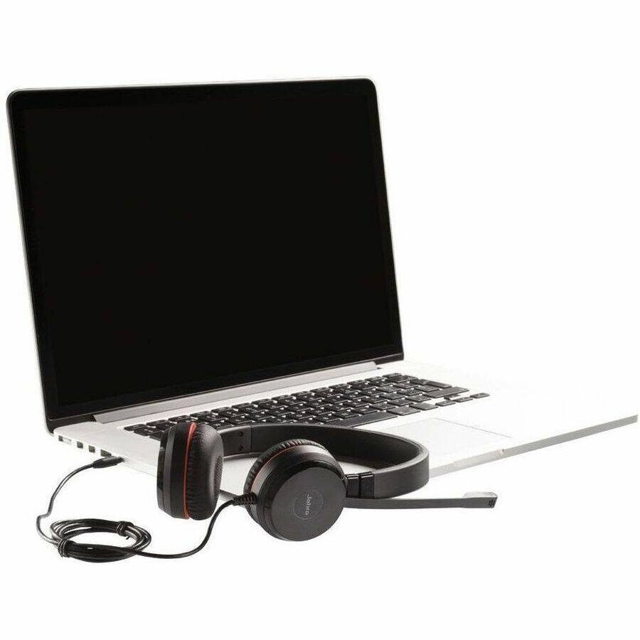 Alt View 3. Jabra - Jabra Evolve 30 II Headset - Stereo - Mini-phone (3.5mm), USB Type A, USB Type C - Wired - 150 Hz to 7 kHz - Red.