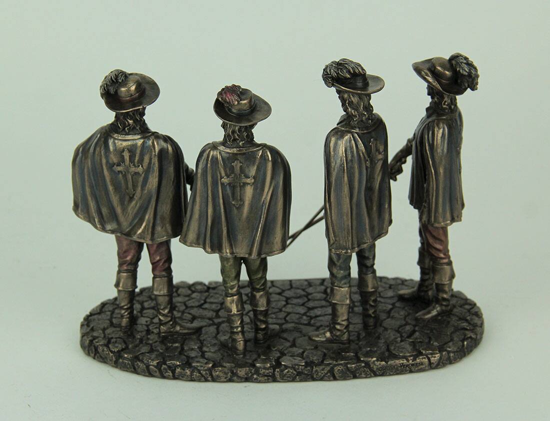Alt View 2. Veronese Design - The Musketeers All For One Bronze Finished Statue - Bronze.