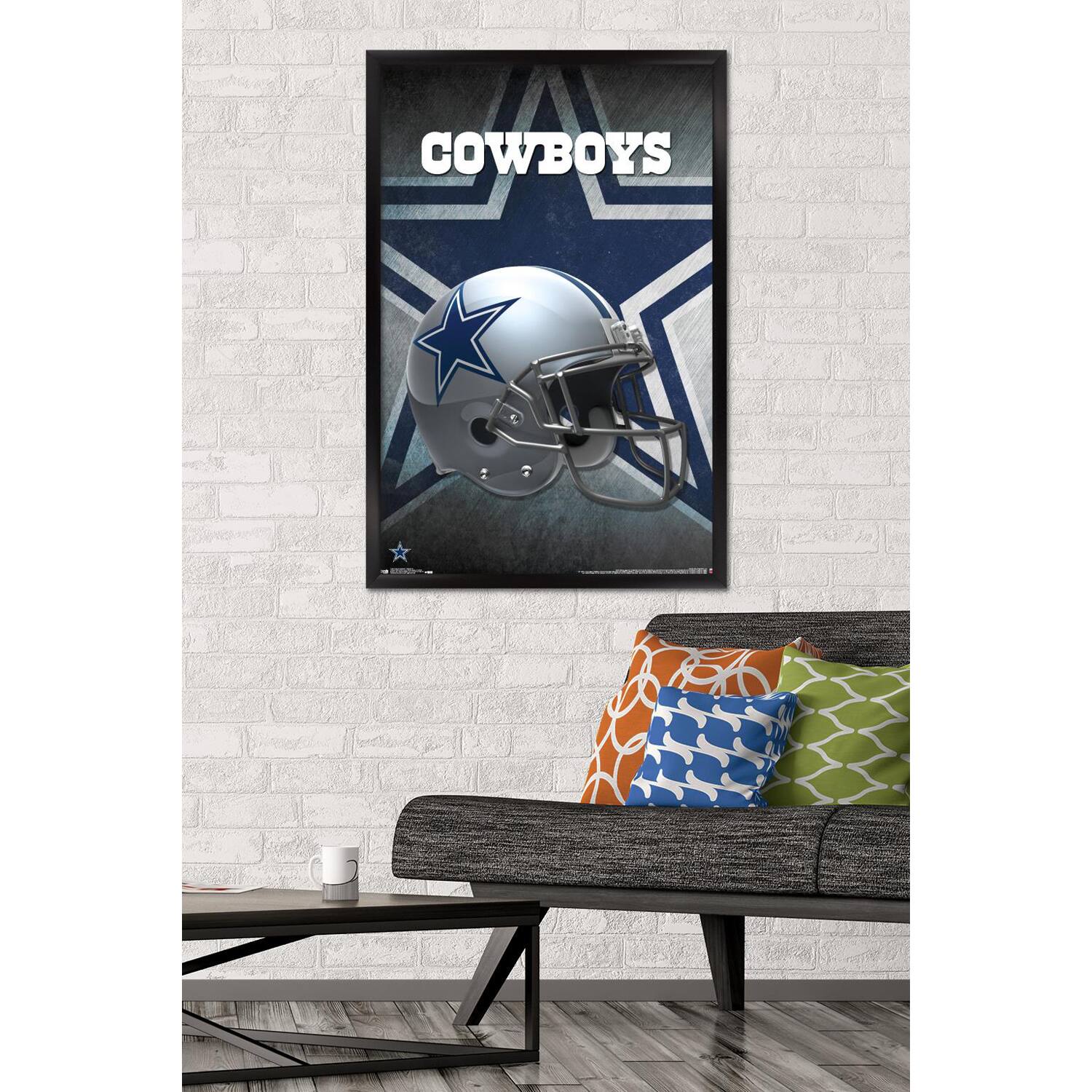 Alt View 1. Trends International - Dallas Cowboys 24.25'' x 35.75'' Framed Team Helmet Poster - Multicolor.