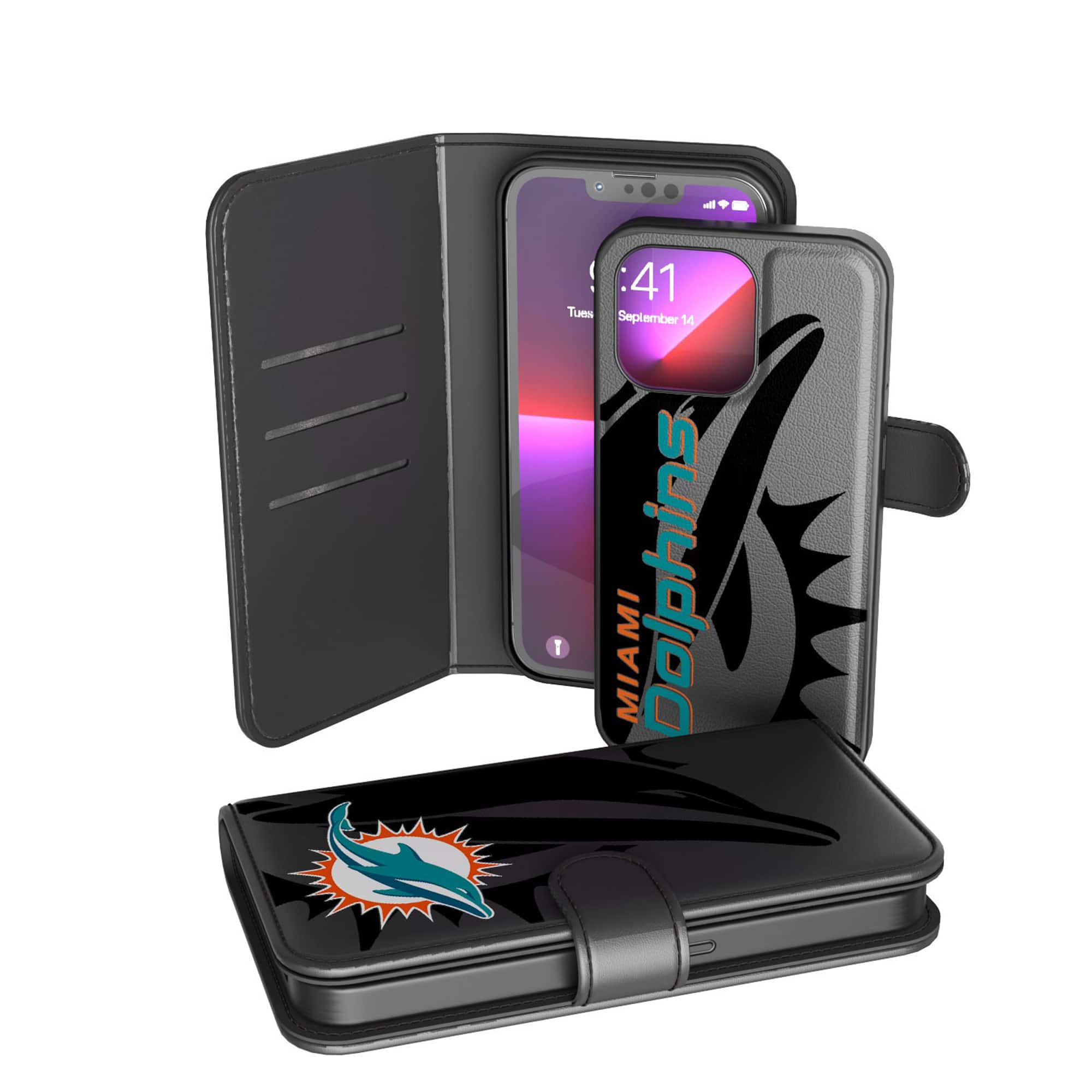 Keyscaper - NFL - Miami Dolphins iPhone Wallet Case - 15 - Multicolor