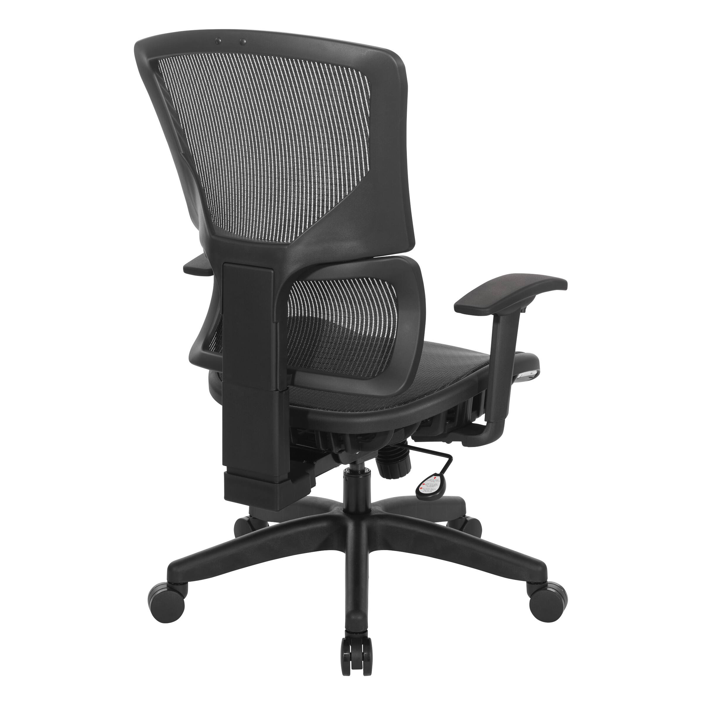 Back. Office Star Products - Vertical Matrix Seat & Back Manager's Chair - Black.