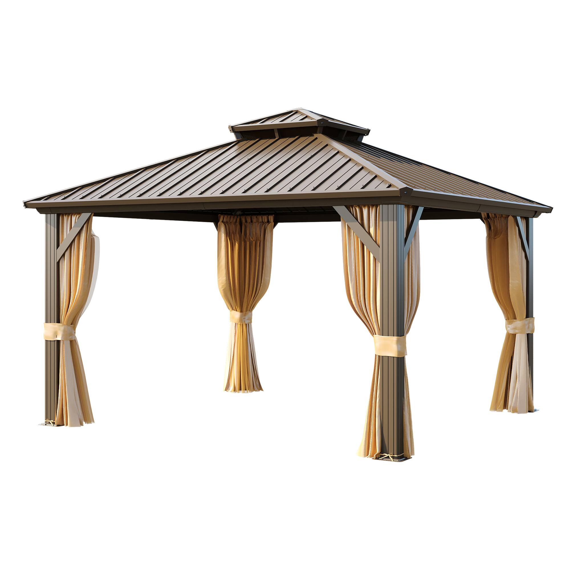 Front. U-HOMY - 12'x12' Hardtop Aluminum - Aluminum Finish.