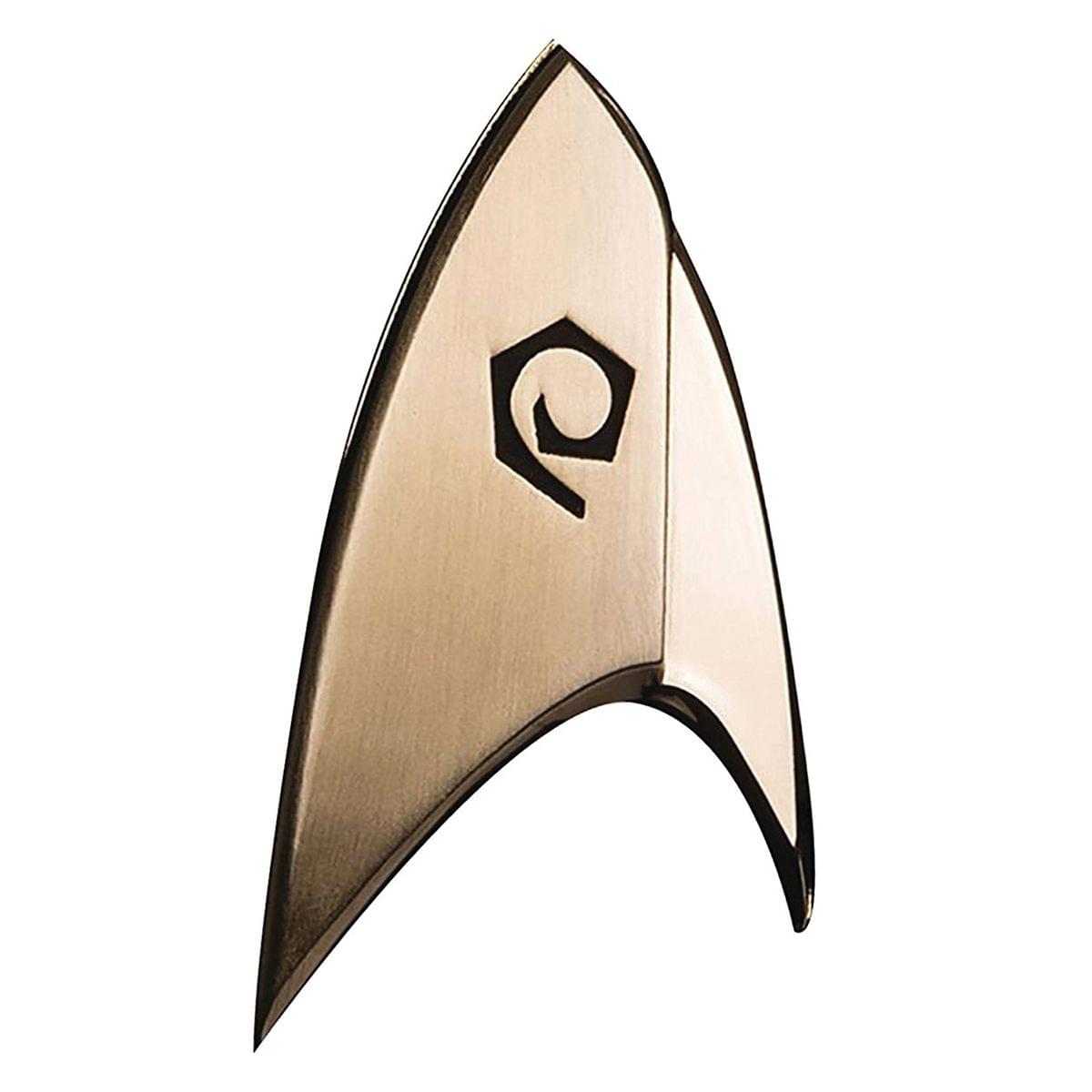 Front. Quantum Mechanix - Star Trek: Discovery Magnetic Insignia Badge, Operations - Brown.