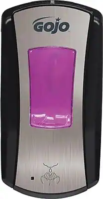 Front. GOJO - LTX12 Automatic Wall Mounted Hand Soap Dispenser - Black.
