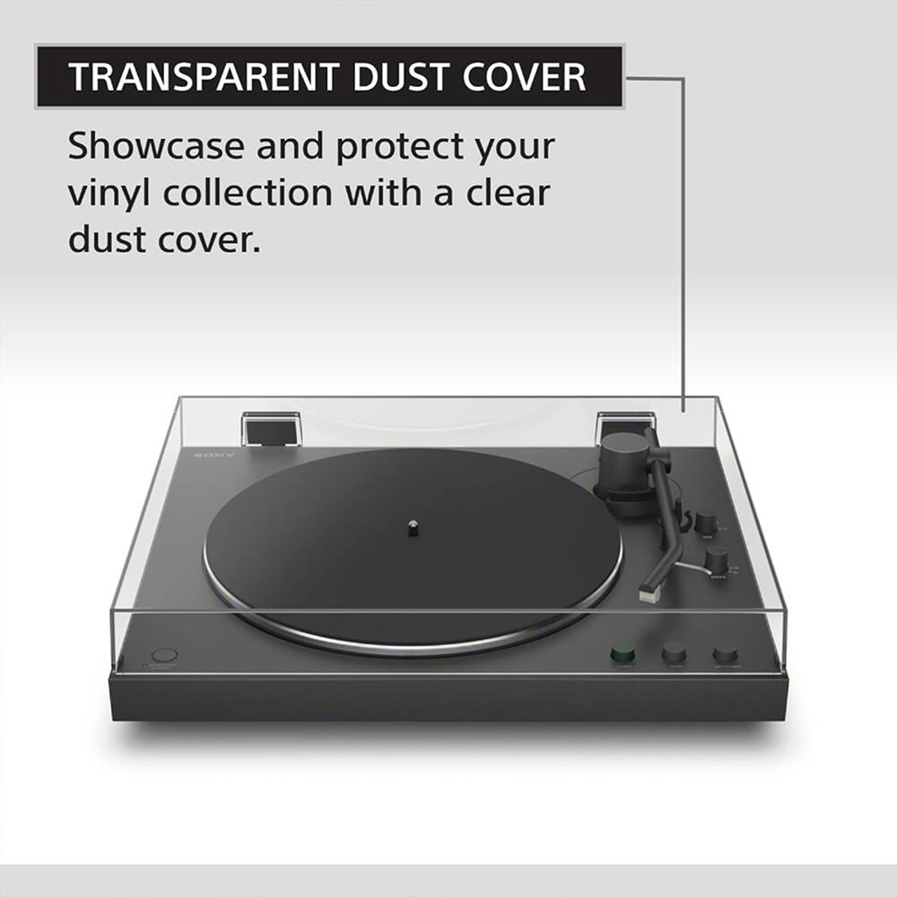 TRANSPARENT DUST COVER

Showcase and protect your vinyl collection with a clear dust cover.