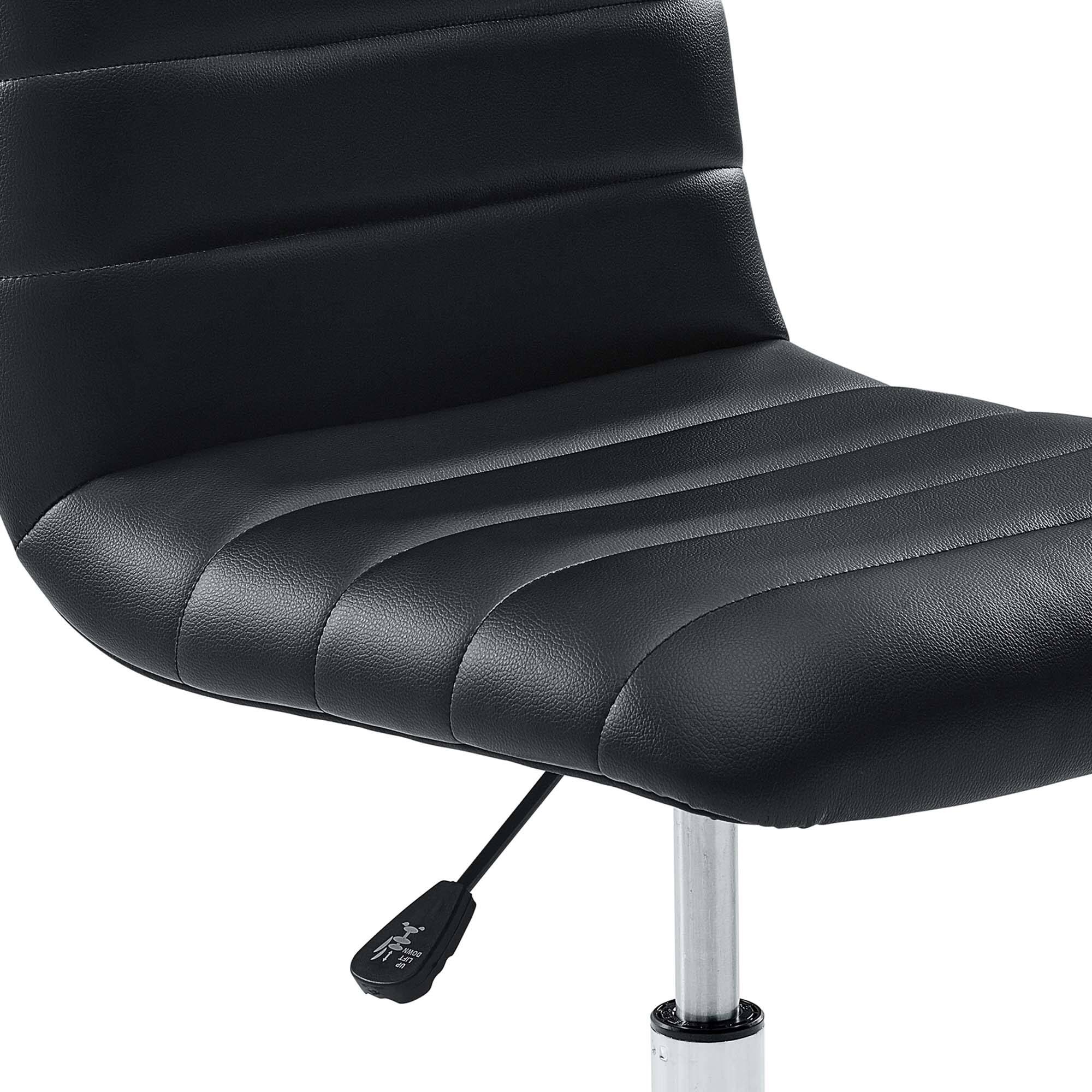 Alt View 4. Modway - Ripple Armless Mid Back Vinyl Office Chair by Modway - Black.