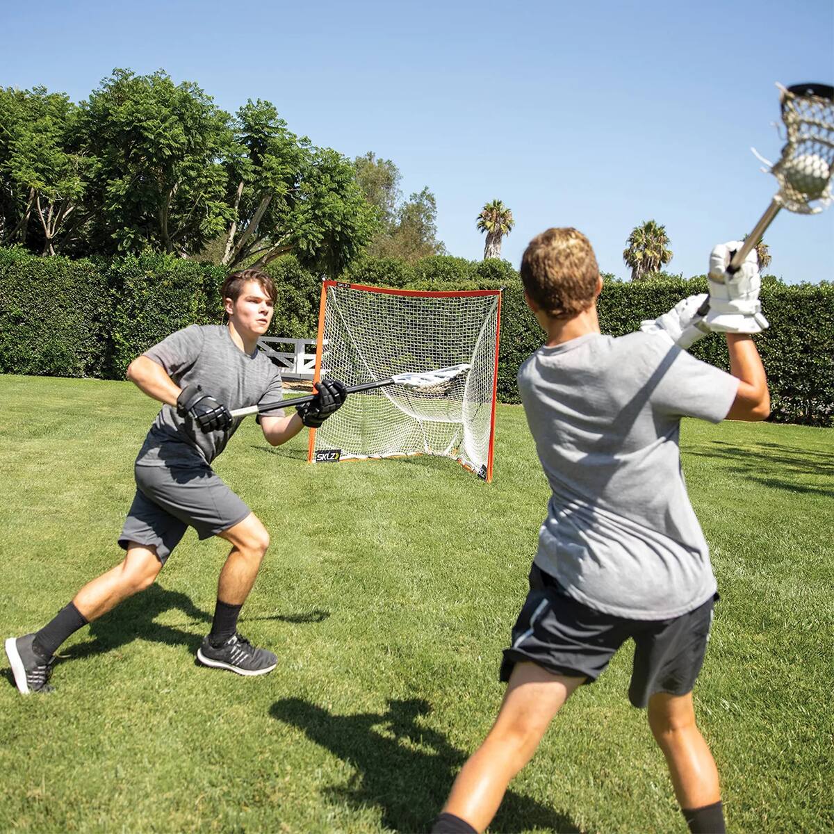 Alt View 4. SKLZ - SKLZ Quickster 6' x 6' Lacrosse Goal - Orange/White - Black.