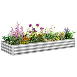 Outsunny - x 36" x 12" Galvanized Raised Garden Bed, Easy DIY and Cleaning for Growing Flowers, Herbs