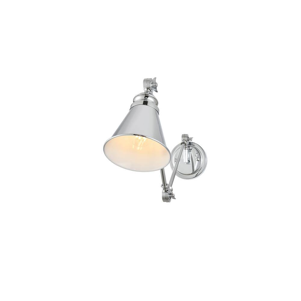 Alt View 2. Living District - Ledger 1 light Chrome swing arm wall sconce - Chrome.