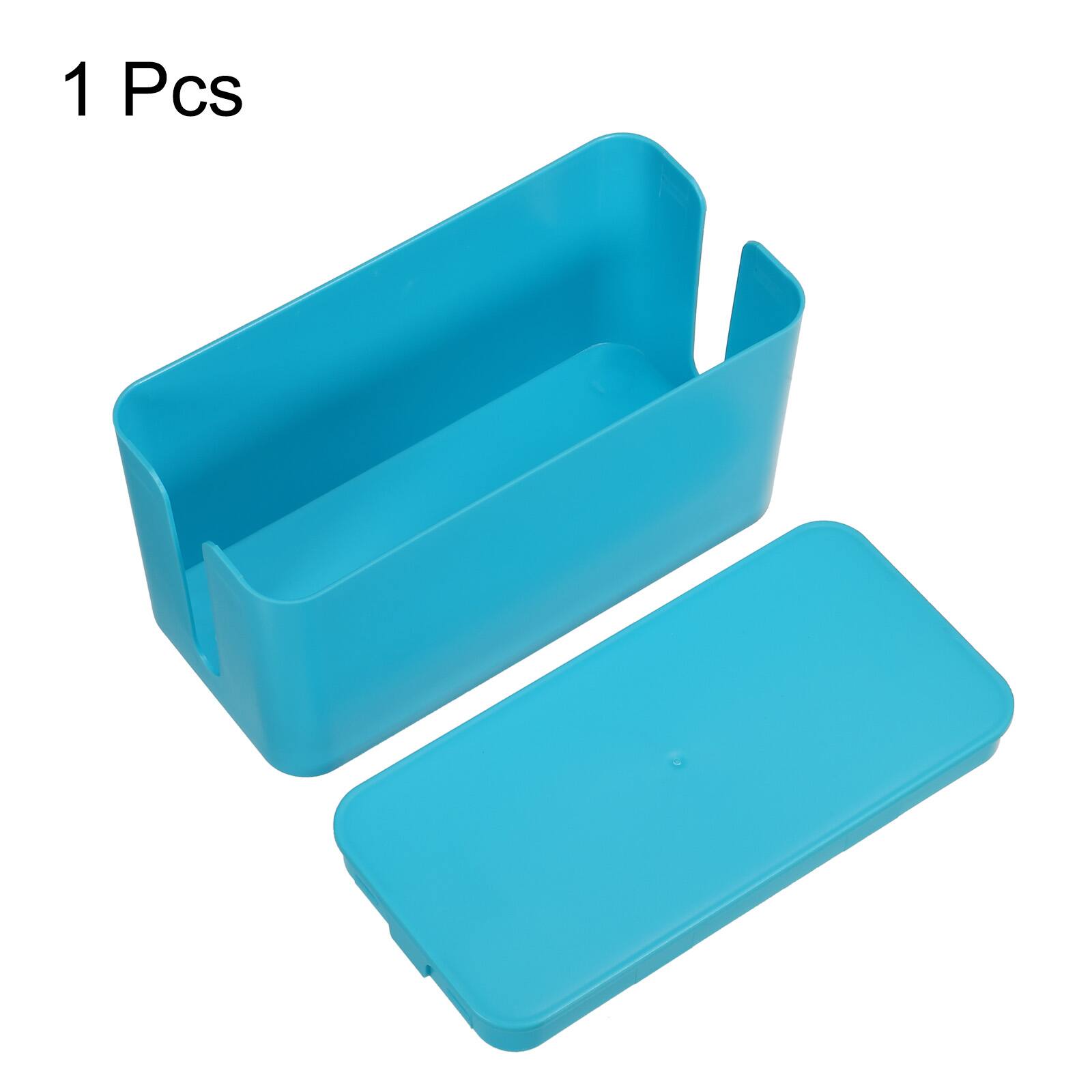 Alt View 2. Unique Bargains - Cable Management Box PS Cord Organizer with Tie to Hide Wires & Power Strips Desk TV Computer - Blue.