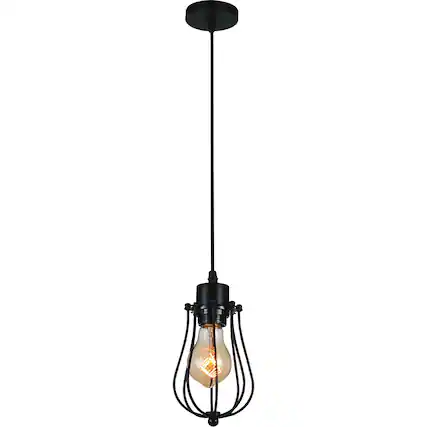 Front. CWI Lighting - Tomaso 1 Light Down Mini Pendant With Black Finish - Black.