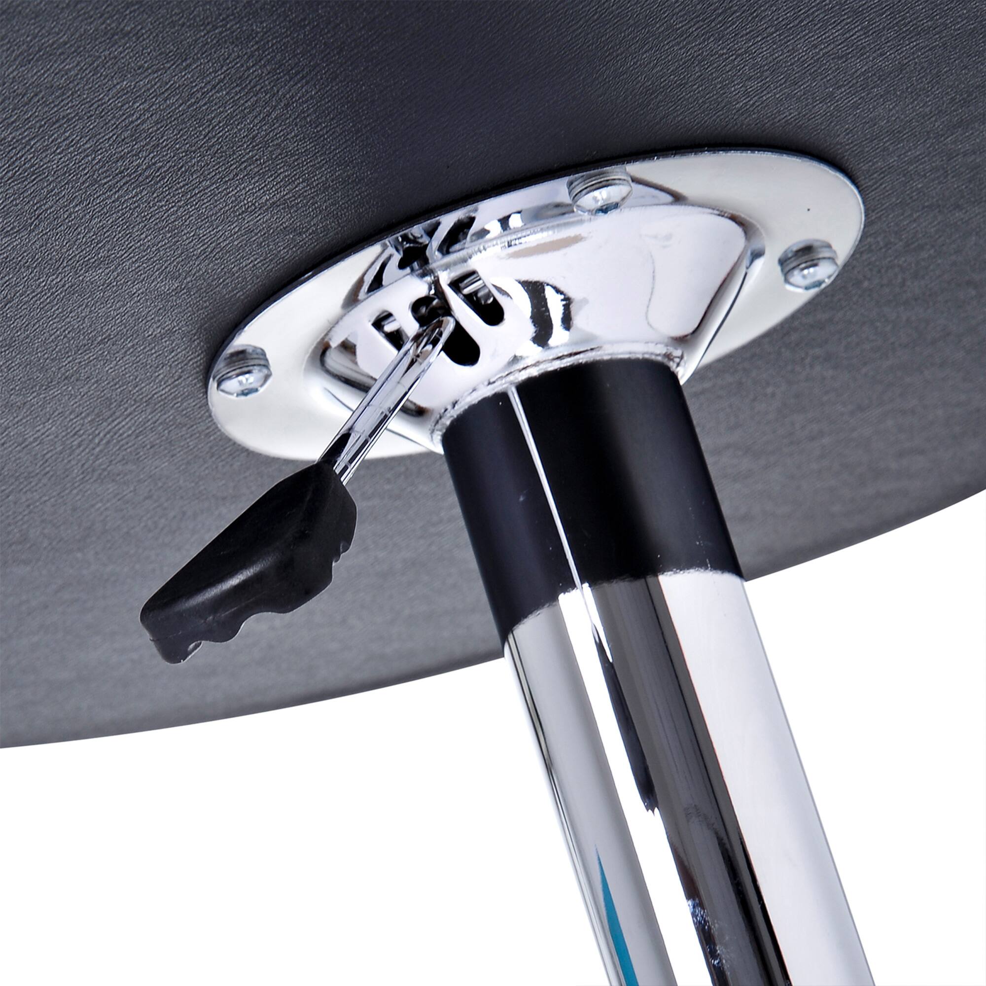 Alt View 8. Homcom - 25" Round Bar Table, Adjustable Height and 360° Swivel Pub Table for Living Room Dining Room Bar Bistro, Black - Black.