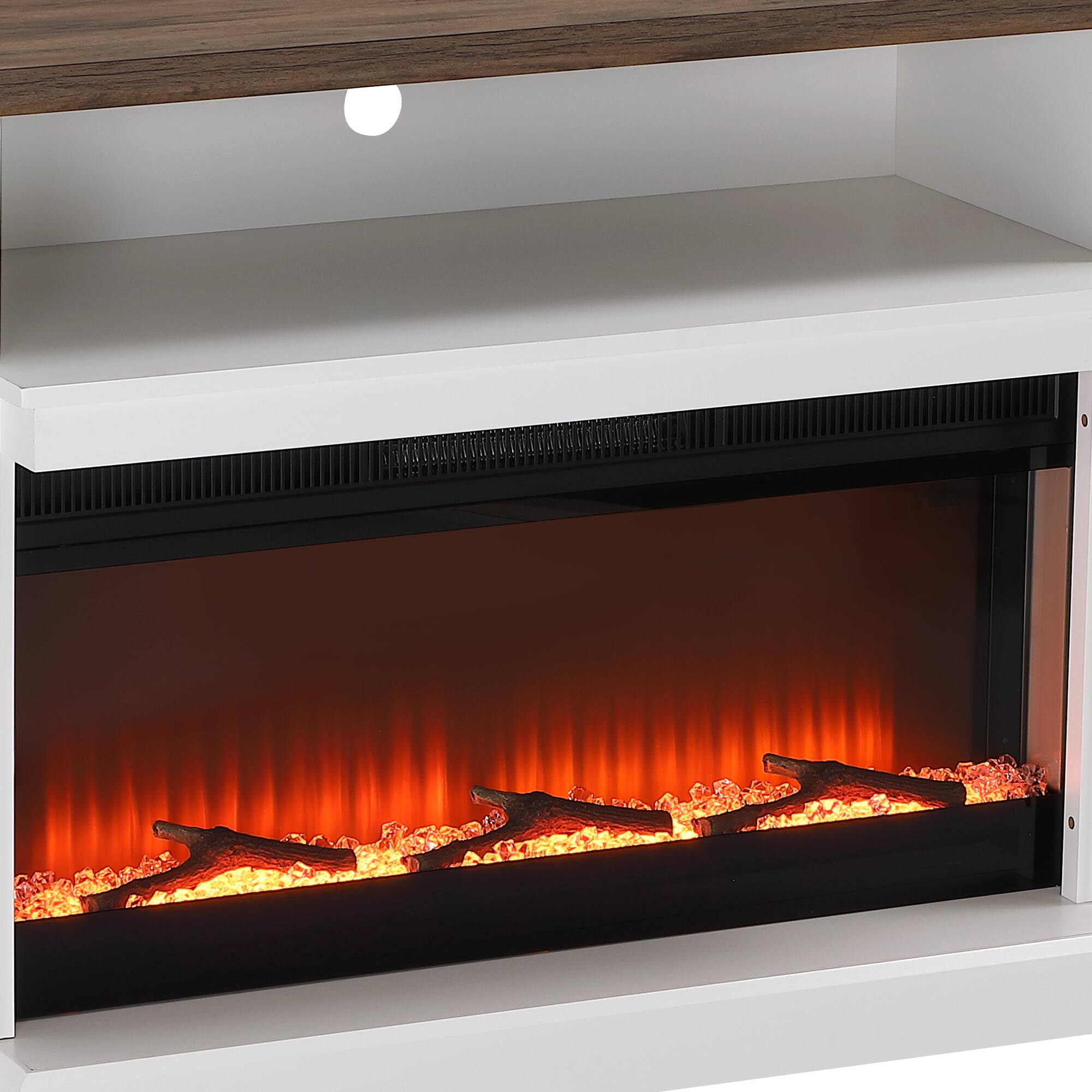 Alt View 4. Ihomeadore - 70" Modern Electric Fireplace TV Stand Entertainment Center with 36" Electric Fireplace and Cabinets for TV up to 80" - White.