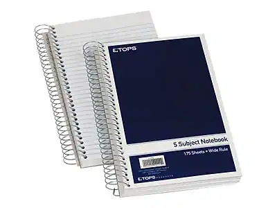 Subject Wide Ruled Blue Notebook Oxford 5 Subject Subject Notebooks, 6