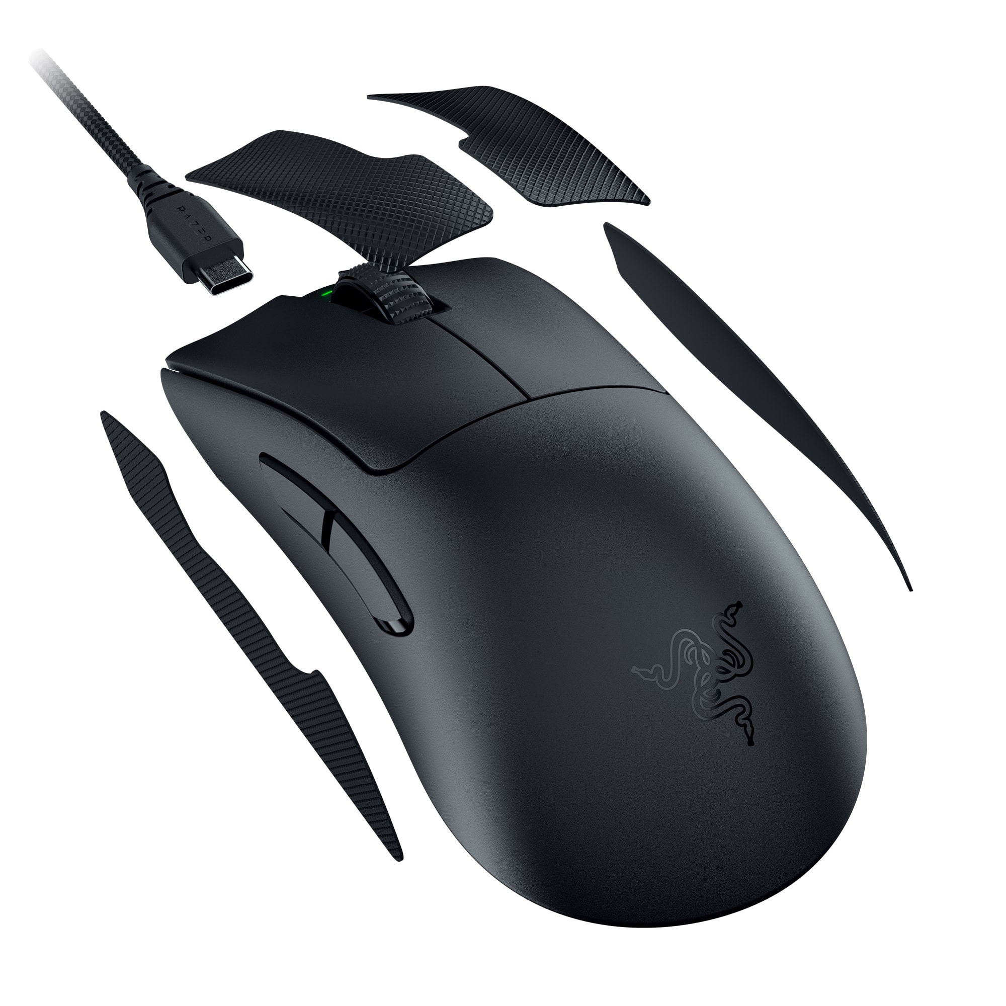 Alt View 17. Razer - DeathAdder V3 Pro Lightweight Optical Gaming Mouse with 90 Hour Battery - Black.