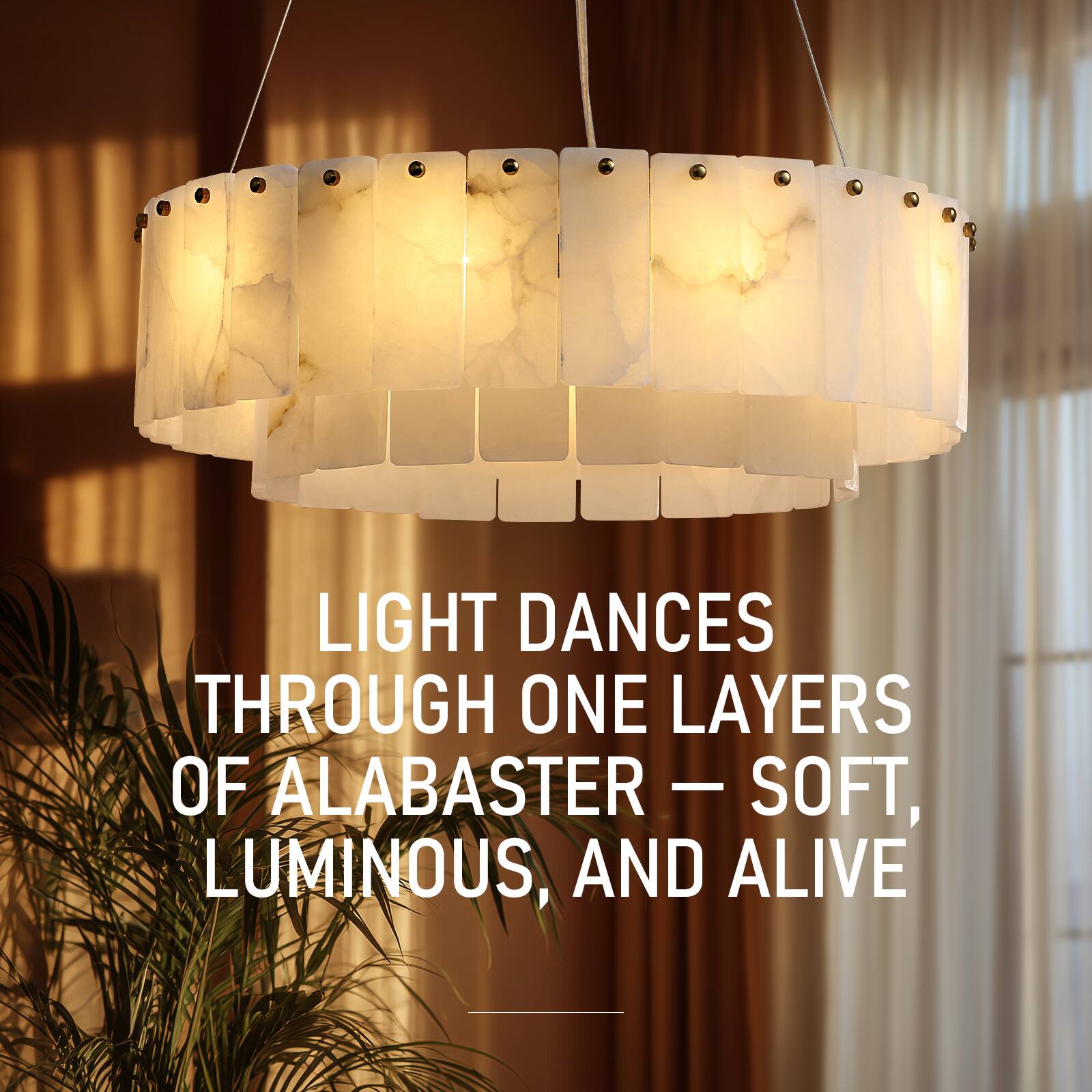 LIGHT DANCES THROUGH ONE LAYERS OF ALABASTER - SOFT, LUMINOUS, AND ALIVE