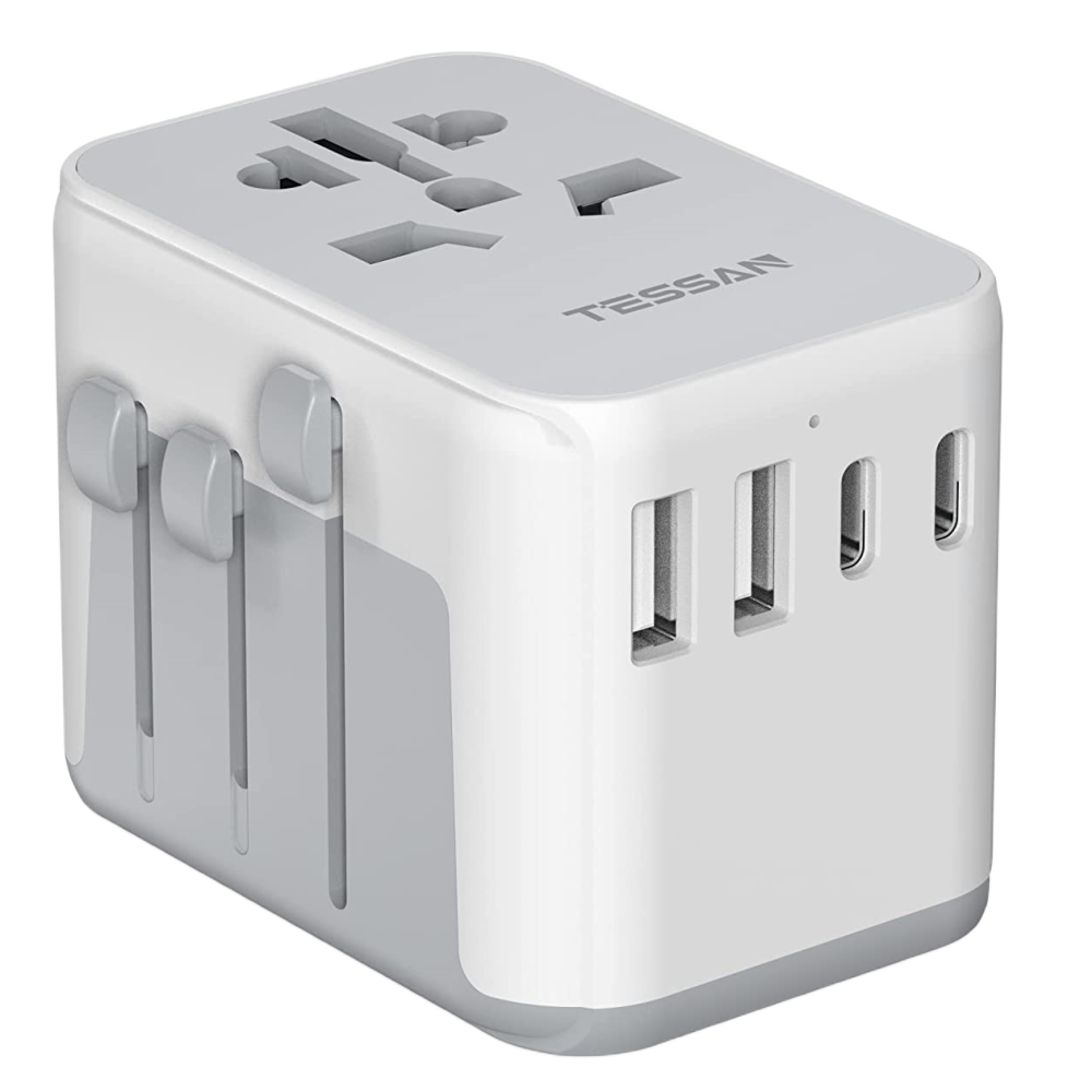 TESSAN - 21W Universal Travel Adapter with 2 USB A and 2 USB C Ports (Fast Charging ) - Grey white price history on PriceWatchPro