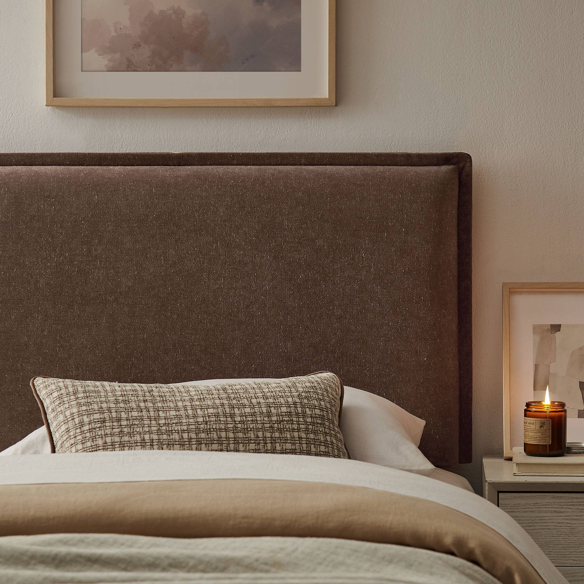 Alt View 1. Modway - Camille Upholstered Linen Blend Headboard by Modway - Cocoa.