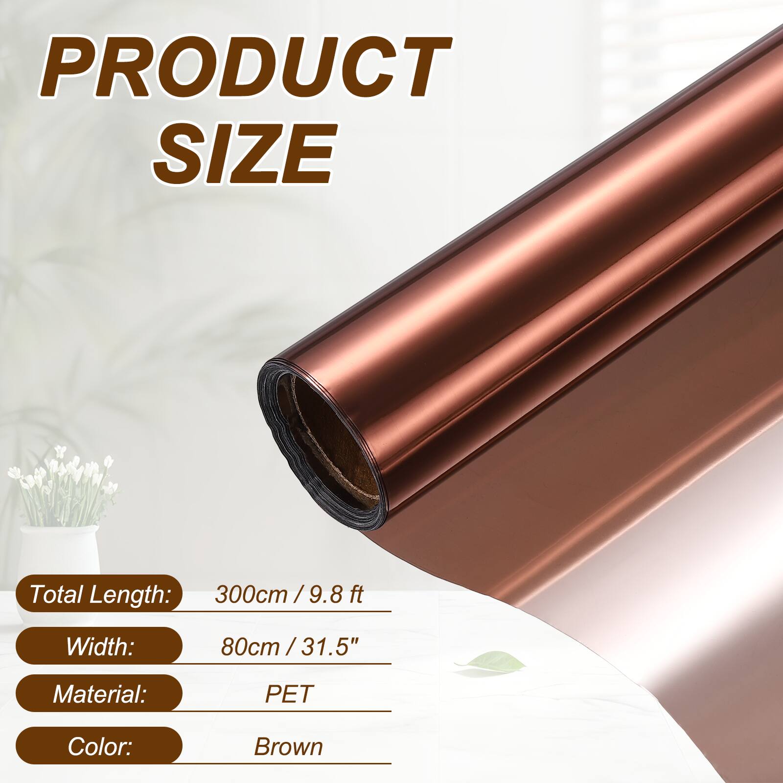 PRODUCT SIZE

Total Length: 300cm / 9.8 ft  
Width: 80cm / 31.5"  
Material: PET  
Color: Brown
